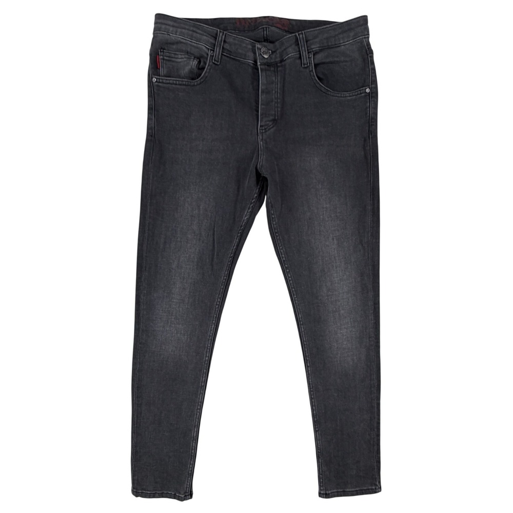 Hugo Boss Delaware Slim Fit Jeans Mens 34x30 Charcoal Gray Dark Wash Denim